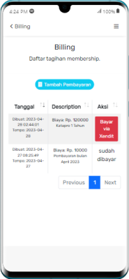 Billing Paket Membership - KATAPRO